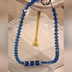Elegant Blue Crystal Necklace